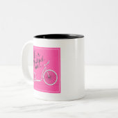 生命は美しい乗車のピンクです ツートーンマグカップ (正面左)