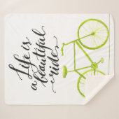 生命は美しい乗車のライムグリーンです シェルパブランケット (正面(横))