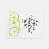 生命は美しい乗車のライムグリーンです フリースブランケット (正面(横))