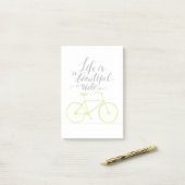 生命は美しい乗車のライムグリーンです ポストイット (デスク上)