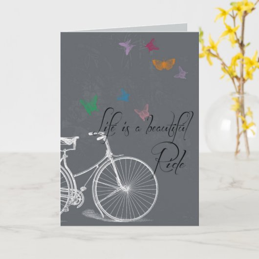 生命は美しい乗車の挨拶状です カード (黄色い花)