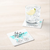 生命は美しい乗車の青です スクエアペーパーコースター (インサイチュ)