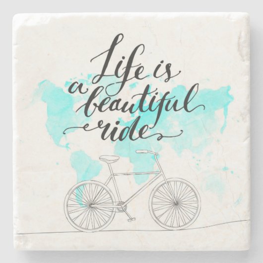 生命は美しい乗車の青です ストーンコースター (正面)