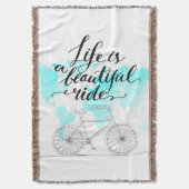 生命は美しい乗車の青です スローブランケット (正面縦)