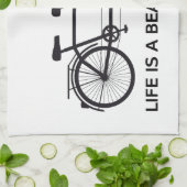 生命は美しい乗車、タンデム自転車です キッチンタオル (折り畳み)