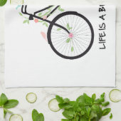 生命は美しい乗車、ヴィンテージの自転車です キッチンタオル (折り畳み)