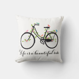 生命は美しい乗車、ヴィンテージの自転車です クッション