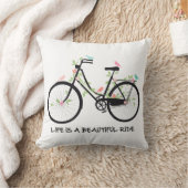 生命は美しい乗車、ヴィンテージの自転車です クッション (ブランケット)