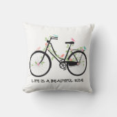 生命は美しい乗車、ヴィンテージの自転車です クッション (正面)