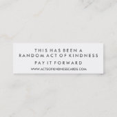 生命は美しい行為の親切さの挑戦カードです スキニー名刺 (裏面)