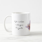 生命は自転車の乗車のようです コーヒーマグカップ (左)