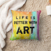 生命は芸術とよりよいです クッション (ブランケット)