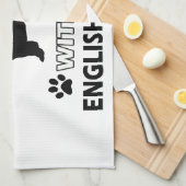 生命は英国セッターとよりよいです キッチンタオル (四つ折り)