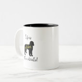 生命は落書きのコーヒー・マグと金です ツートーンマグカップ (正面左)