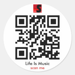 生命は音楽QRステッカーです ラウンドシール