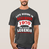 生命は12月1970日の誕生日を始めます Tシャツ (正面)