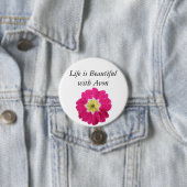 生命はAvon -花ボタンと美しいです 缶バッジ (インサイチュ)