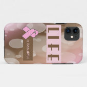 生命はBeautiifulの乳癌の生存者です Case-Mate iPhoneケース (裏面(横))