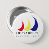 生命はBreeze®_Paint-The-Wind_Sailing米国ボタンです 缶バッジ (正面&裏面)