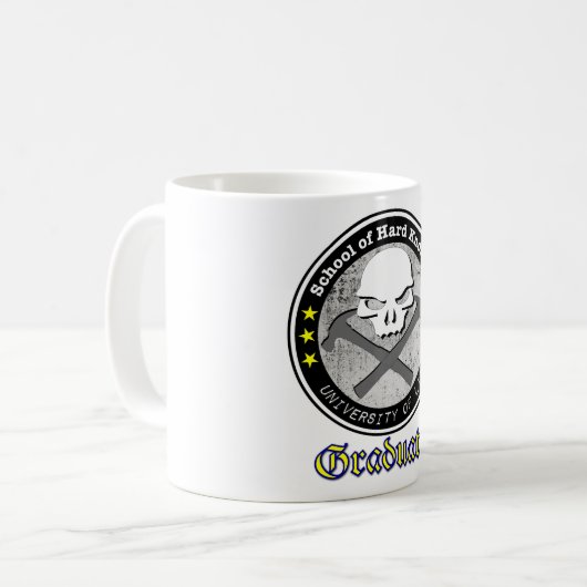 生命または卒業生の懸命のノック大学の学校 コーヒーマグカップ (正面左)