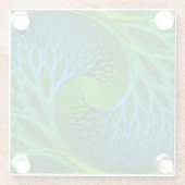 生命らせん状フラクタルの木 ガラスコースター (裏面)