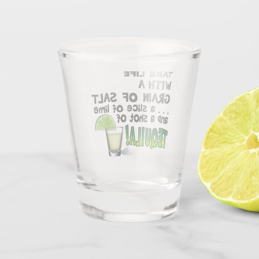 生命をテキーラの撃たれて控えめに取れば ショットグラス (裏面)