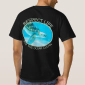 生命を尊重保し海をクリーン Tシャツ (裏面)