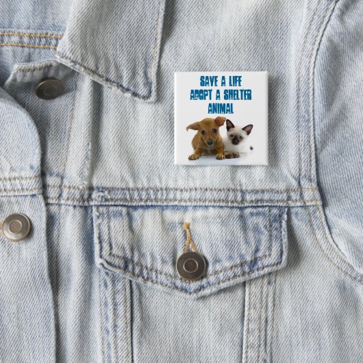 生命を採用します避難所動物を救って下さい 缶バッジ (インサイチュ)