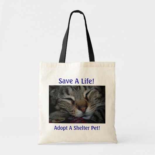 生命を救って下さい! 避難所ペットを採用して下さい! トートバッグ (正面)