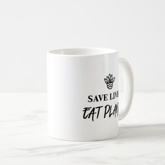 生命を食べます植物の動物権のビーガンを救って下さい コーヒーマグカップ (正面右)