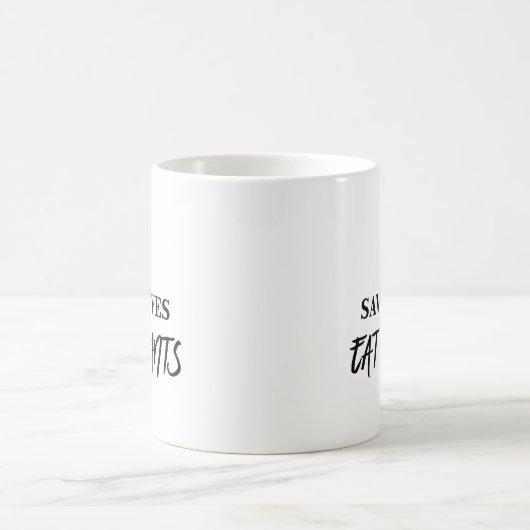 生命を食べます植物の動物権のビーガンを救って下さい コーヒーマグカップ (中央)