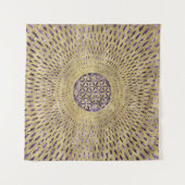 生命アメジストおよび金ゴールドの花 タペストリー (正面(横))