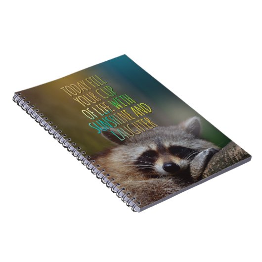 生命アライグマのやる気を起こさせるな引用文のあなたのコップを満たして下さい ノートブック (右側)