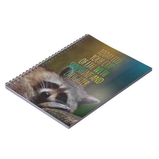 生命アライグマのやる気を起こさせるな引用文のあなたのコップを満たして下さい ノートブック (左側)