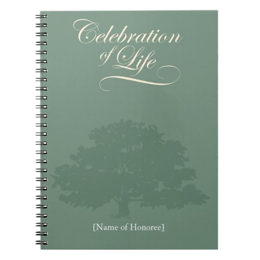 生命オークの木の記憶ノートのお祝い ノートブック (正面)