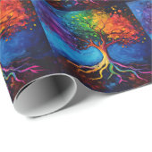 生命カラフル根の木の知識ウィズダム平和 ラッピングペーパー (ロールコーナー)