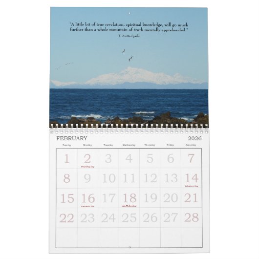 生命カレンダーの選択Bのための引用文 カレンダー (2月 2026)