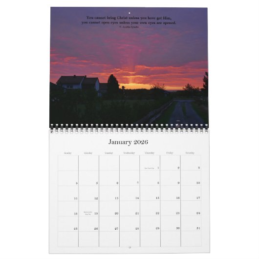 生命カレンダーの選択Fのための引用文 カレンダー (1月 2026)