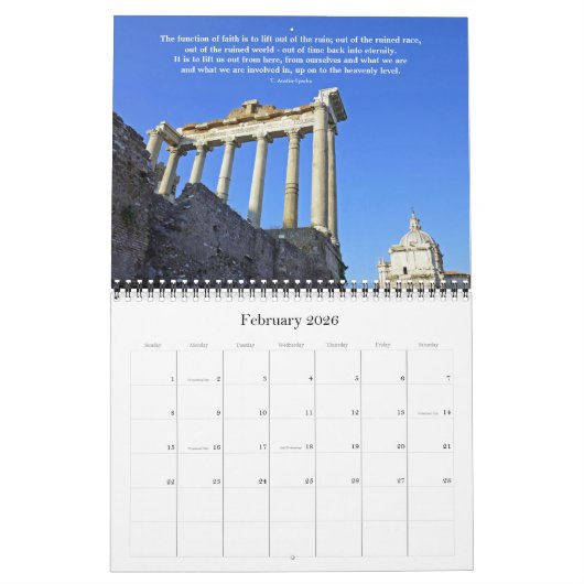 生命カレンダーの選択Fのための引用文 カレンダー (2月 2026)