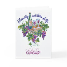 生命カードの友情のワイン