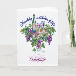 生命カードの友情のワイン カード