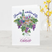 生命カードの友情のワイン カード (黄色い花)