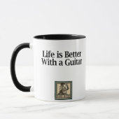 "生命ギター"の黄色のとよりよいですラブラドール マグカップ (左)