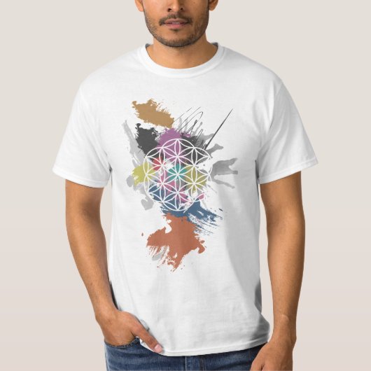 生命グランジな絵画の花 Tシャツ (正面)