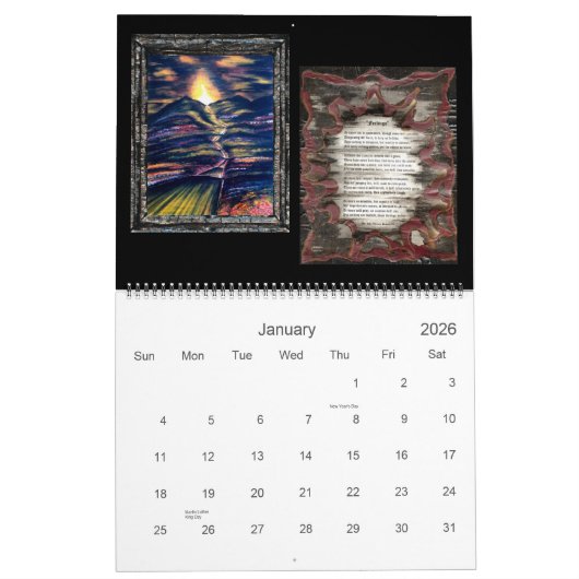 生命コレクションの道 カレンダー (1月 2026)