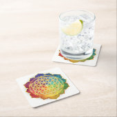 生命コースターの虹の花 スクエアペーパーコースター (インサイチュ)