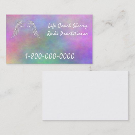 生命コーチの霊気のPractionerの治療師の名刺 名刺 (正面/裏面)