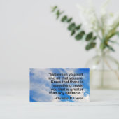 生命コーチの青空のやる気を起こさせるな引用文 名刺 (スタンド正面)