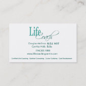 生命コーチIの個人的なゴールの精神的な勧めること 名刺 (裏面)