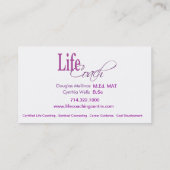 生命コーチIの個人的なゴールの精神的な勧めること 名刺 (裏面)